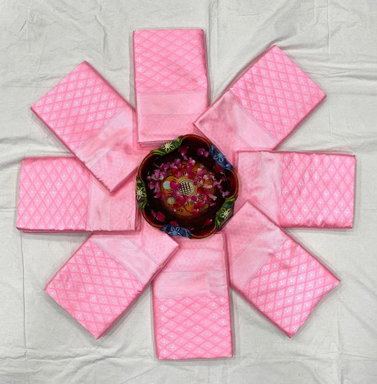 Graceful Kanjivaram Silk Saree for Women - Chic Pink Sari with Blouse Piece - 5.5 Mtr Party Wear for Festivals and Weddings