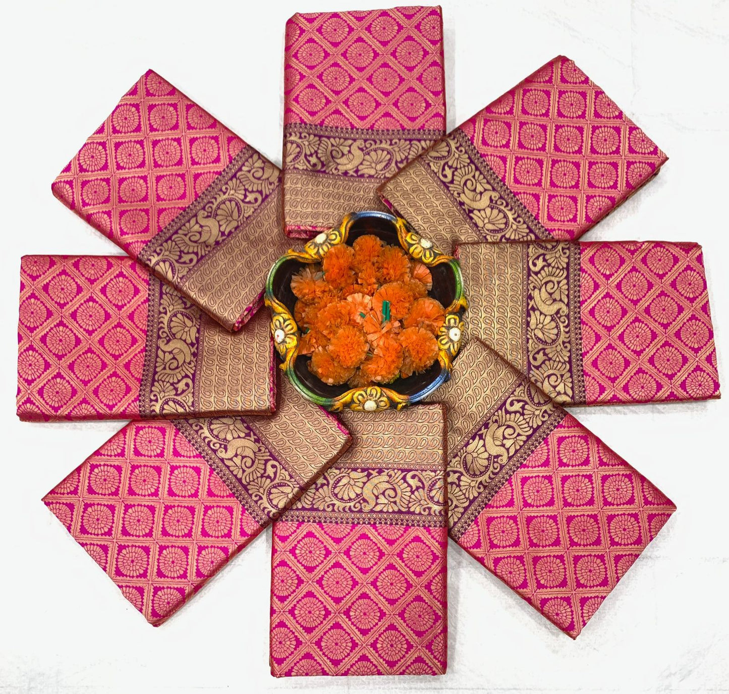 Exquisite Pink and Purple Banarasi Silk Saree for Women | Kanjivaram Style Party Wear Sari | Traditional Indian Festive & Wedding Attire | Includes Blouse Piece