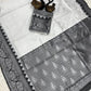 Elegant White and Black Soft Silk Sari for Women | Traditional Woven Banarasi Saree with Rich Border & Pallu | Party & Festive Wear Sari with Blouse Piece