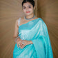 Elegant Banarasi Silk Saree for Women - Kanjivaram Sari with Blouse Piece - 5.5 Mtr Aqua Blue Party Wear Saree for Office, Festival, Wedding, Evening