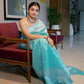 Elegant Banarasi Silk Saree for Women - Kanjivaram Sari with Blouse Piece - 5.5 Mtr Aqua Blue Party Wear Saree for Office, Festival, Wedding, Evening