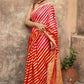 Vibrant Banarasi Silk Saree for Women - Stunning Red and Gold Sari with Blouse Piece - 5.5 Mtr Party Wear for Festivals and Weddings