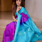Stunning Kanjivaram Silk Saree for Women - Vibrant Purple and Blue Sari with Blouse Piece - 5.5 Mtr Party Wear for Festivals and Weddings