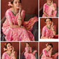 Designer Pink Banarasi Silk Saree for Women – Wedding & Party Wear Embroidered Saree with Rich Zari Weaving & Blouse Piece