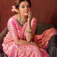 Designer Pink Banarasi Silk Saree for Women – Wedding & Party Wear Embroidered Saree with Rich Zari Weaving & Blouse Piece