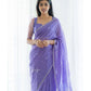 Graceful Lavender Cotton Saree for Women with Silver Border – Elegant Soft Sari with Blouse Piece for Office, Party & Festival Wear