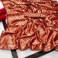 Vibrant Banarasi Silk Saree for Women - Stunning Red and Gold Sari with Blouse Piece - 5.5 Mtr Party Wear for Festivals and Weddings