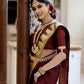 Elegant Maroon and Gold Silk Saree for Women | Traditional Indian Sari for Festive & Wedding Occasions | Includes Matching Blouse Piece