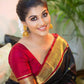 Black and Red Banarasi Silk Saree for Women with Rich Zari Border – Traditional Saree with Blouse Piece for Wedding, Party & Festive Wear