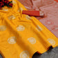 Vibrant Kanjivaram Silk Saree for Women - Stunning Yellow and Orange Sari with Blouse Piece - 5.5 Mtr Party Wear for Festivals and Weddings