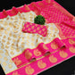 Elegant White and Rani Pink Banarasi Silk Saree with Golden Butta Weaving | Festive Wear Silk Sari with Rich Pallu & Designer Blouse Piece