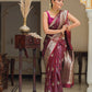 Elegant Maroon & Black Banarasi Silk Saree for Women – Traditional Kanjivaram Style Sari with Blouse Piece | Wedding, Party & Festival Wear Silk Saree